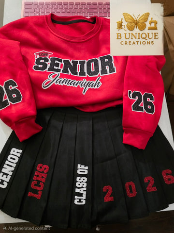Graduation Sweatshirt & Skirt Outfit